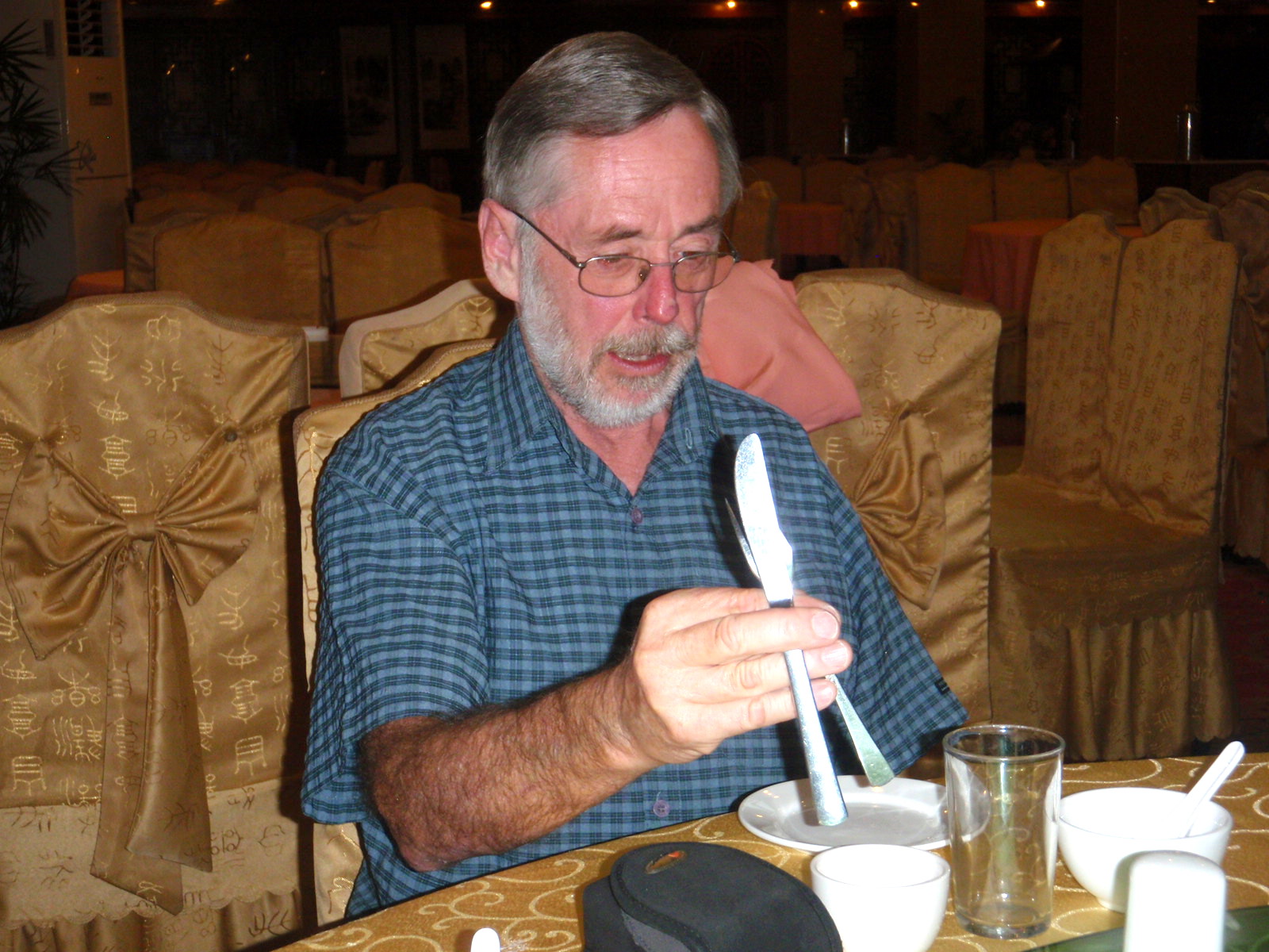 We are given strange implements that we have not seen in China yet.